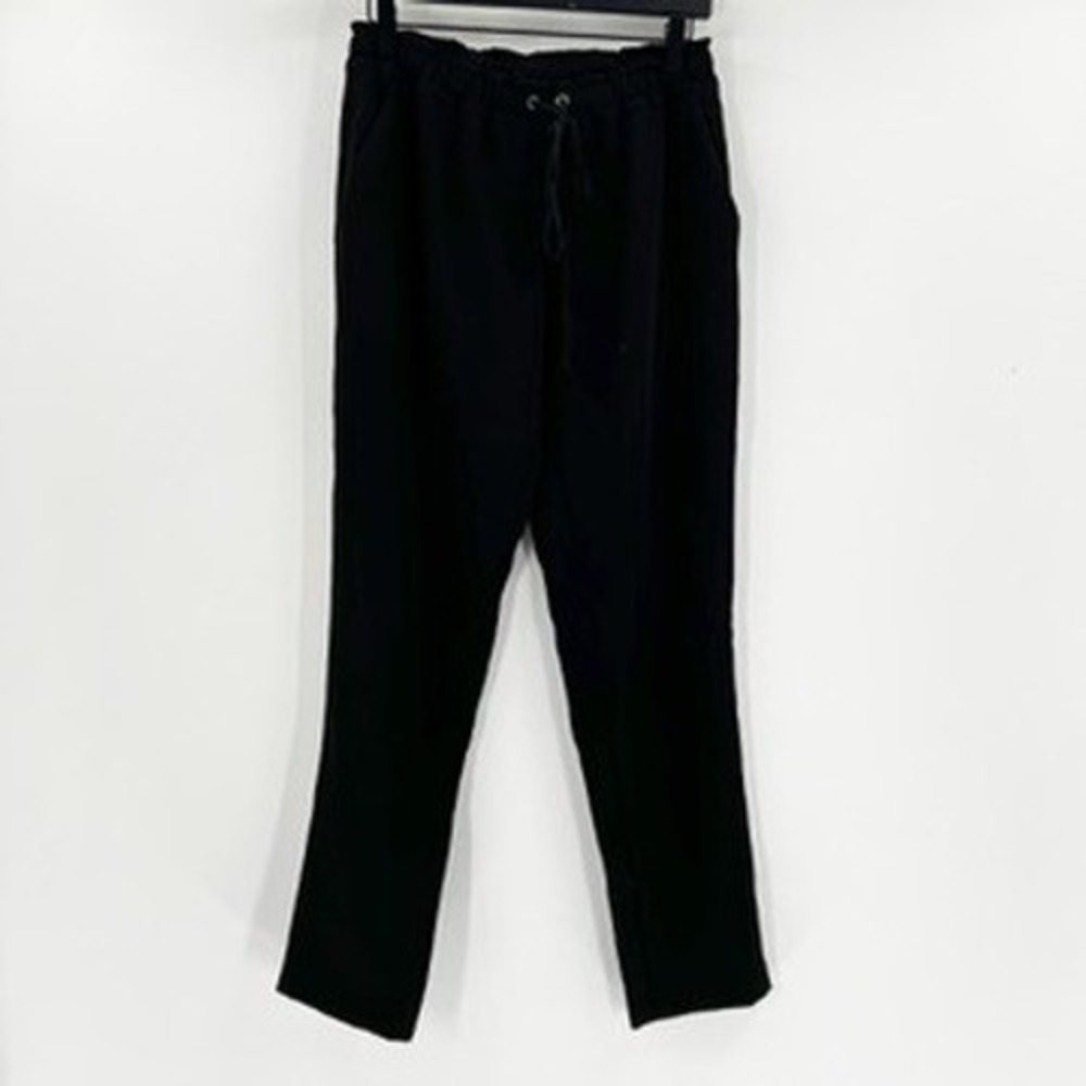 Drew Pants Black High Rise Elastic Waist Drawstring Wide Leg Womens Size S